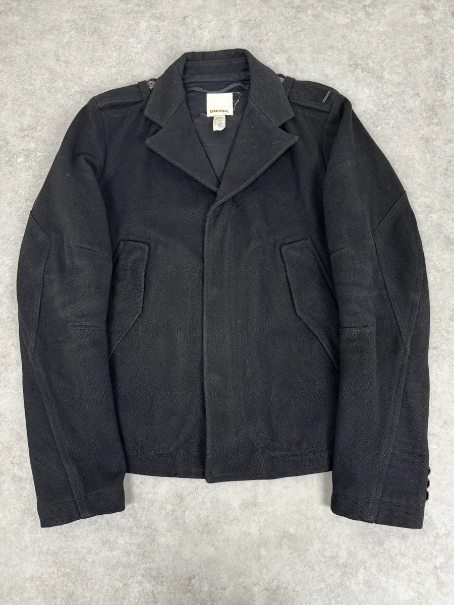 2000s Diesel Sample Black Minimalist Jacket bYauXeJ 0