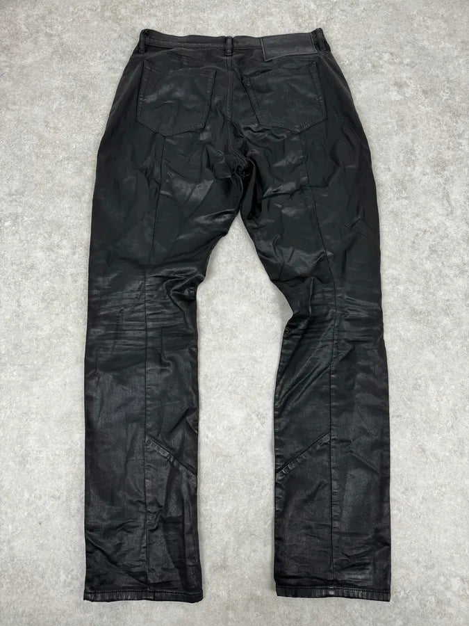 2000s Diesel Slim Black Waxed Denim Jeans pfCyyJF 4