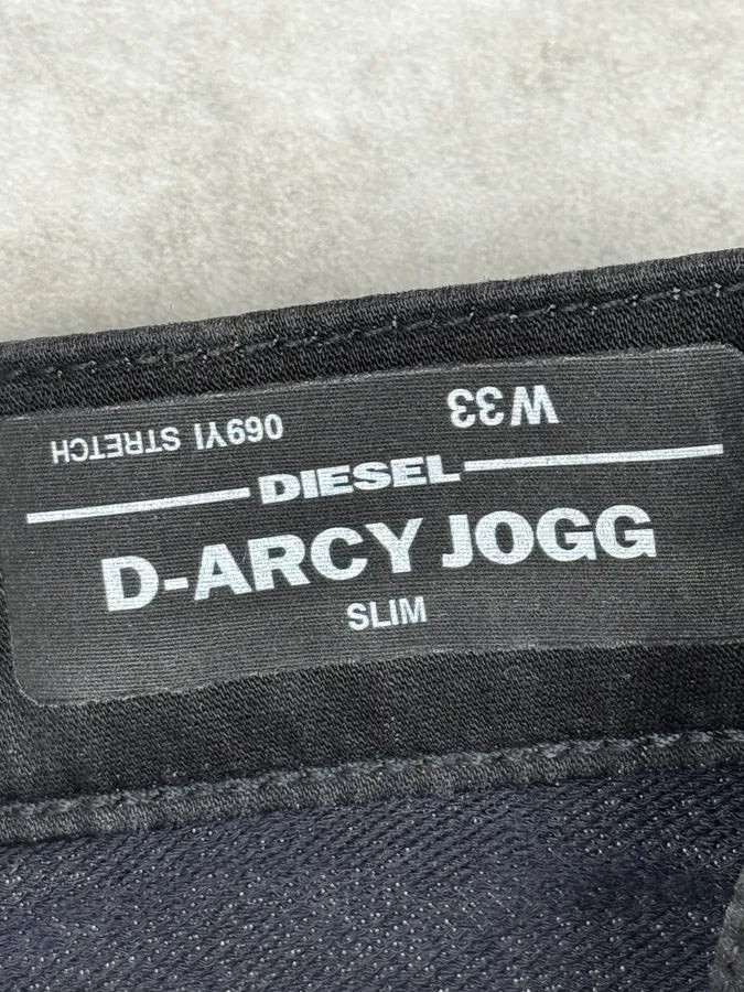2000s Diesel Slim Black Waxed Denim Jeans pfCyyJF 10