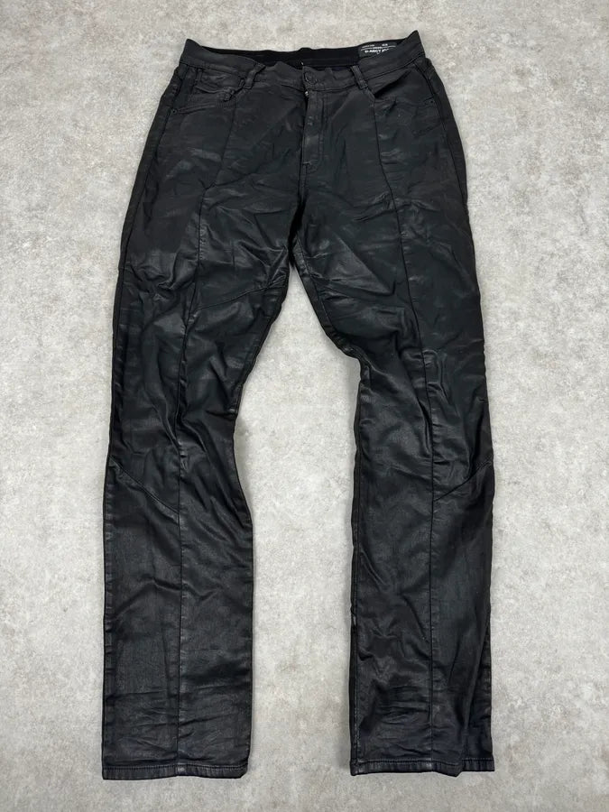 2000s Diesel Slim Black Waxed Denim Jeans pfCyyJF 0