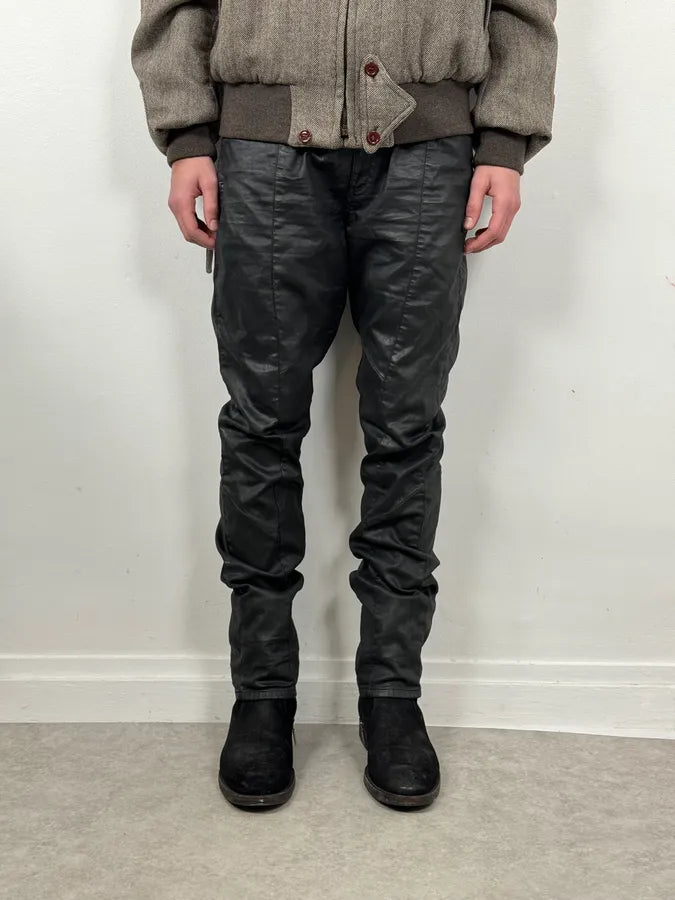 2000s Diesel Slim Black Waxed Denim Jeans pfCyyJF 1