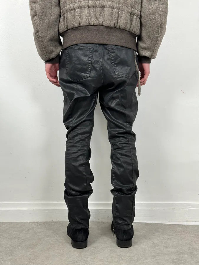 2000s Diesel Slim Black Waxed Denim Jeans pfCyyJF 3