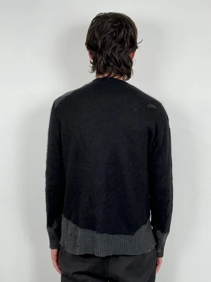 2000s Diesel Spiderweb Destroyed Grey Wool Sweater VZJoDeU 2