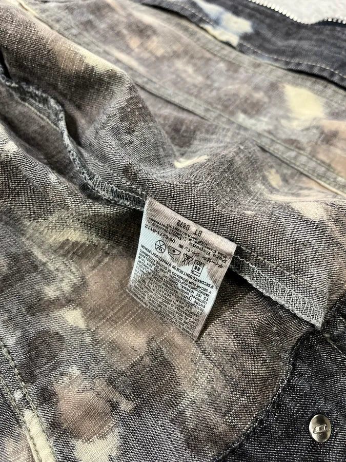 2000s Diesel Splash Abstract Painted Light Grey Denim Jacket lRkdaoG 10