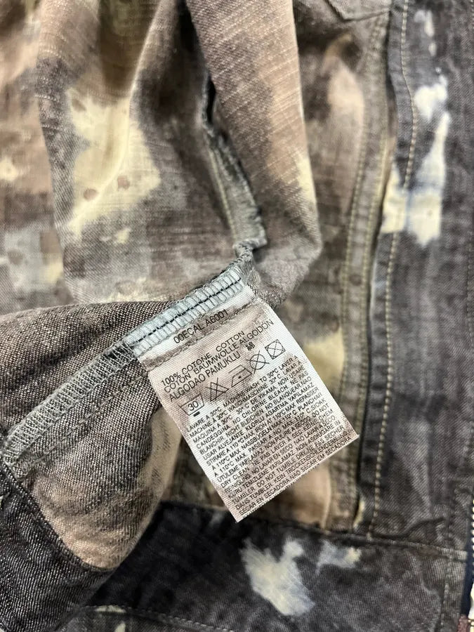 2000s Diesel Splash Abstract Painted Light Grey Denim Jacket lRkdaoG 11