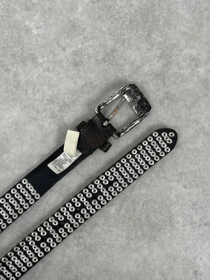 2000s Diesel Studded Black Leather Belt elIQZMG 4