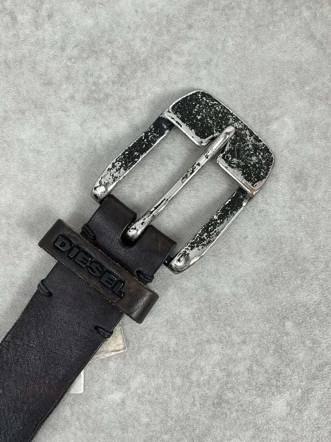 2000s Diesel Studded Black Leather Belt elIQZMG 3