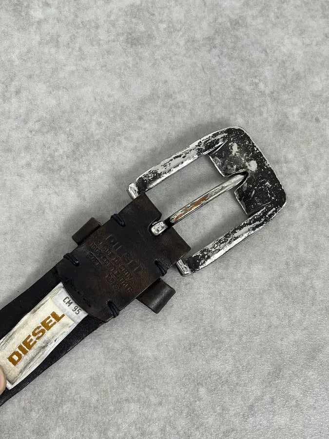 2000s Diesel Studded Black Leather Belt elIQZMG 6