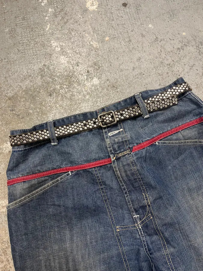 2000s Diesel Studded Black Leather Belt XJwATaR 2