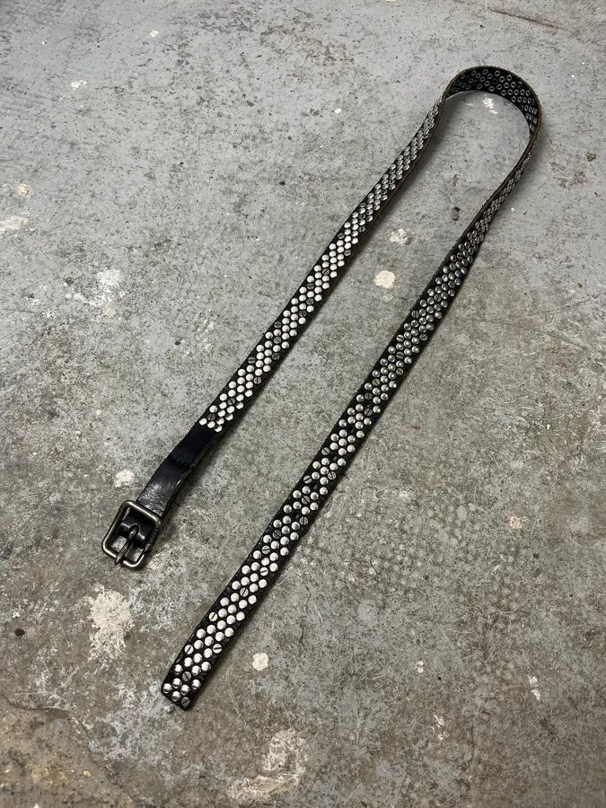 2000s Diesel Studded Black Leather Belt XJwATaR 3