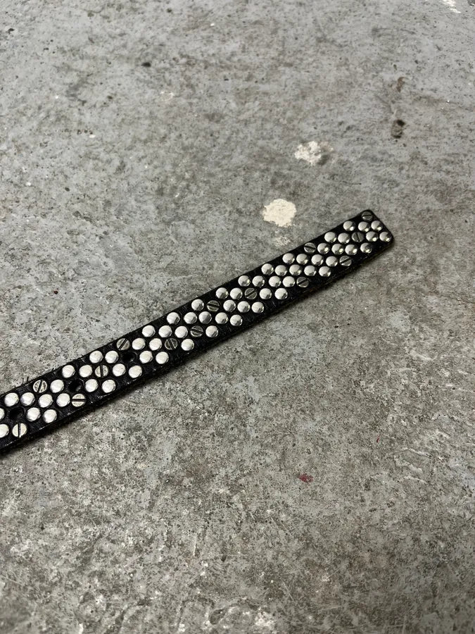2000s Diesel Studded Black Leather Belt XJwATaR 6