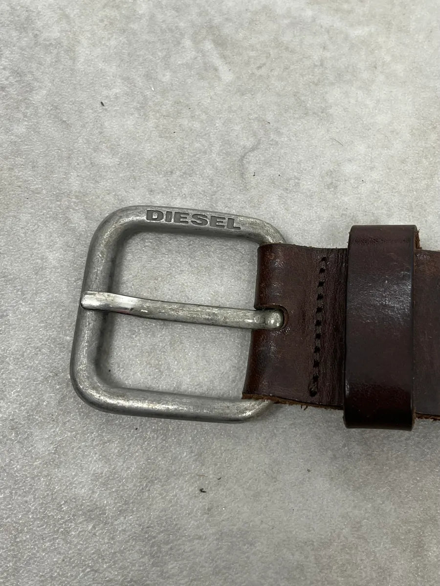 2000s Diesel Studded Brown Leather Belt vGGMKhE 4