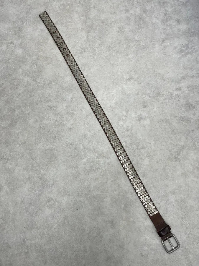 2000s Diesel Studded Brown Leather Belt vGGMKhE 2