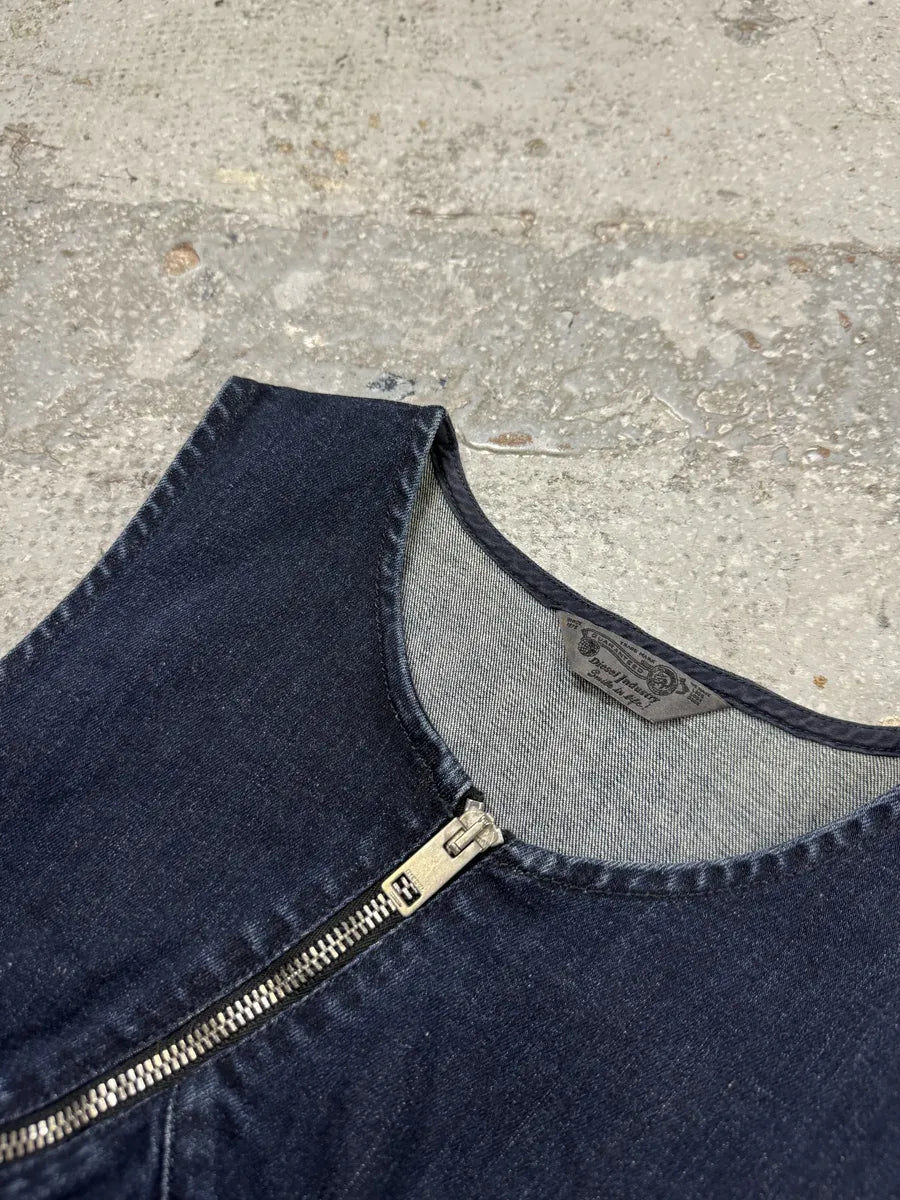 2000s Diesel Tornado Zip Blue Denim Dress jVrilzI 4