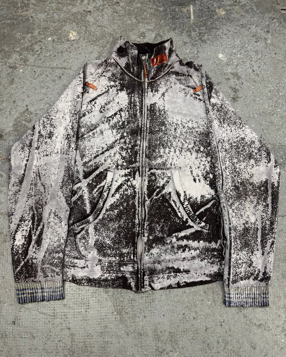 2000s Diesel White & Brown Washed Sweater (L) 0