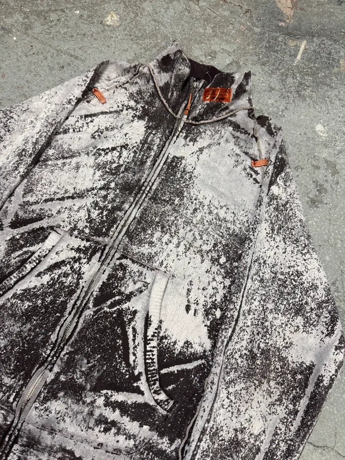 2000s Diesel White & Brown Washed Sweater (L) 1