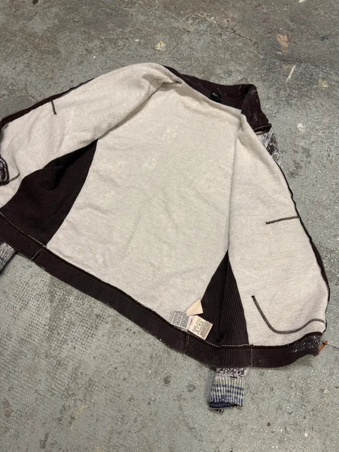 2000s Diesel White & Brown Washed Sweater (L) 8