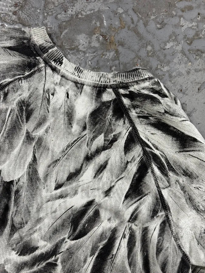 2000s Diesel White & Grey Feather Print Sweater hnlHGHw 6