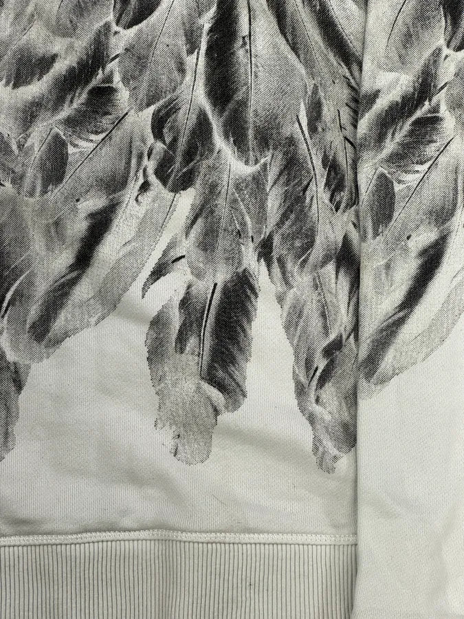 2000s Diesel White & Grey Feather Print Sweater hnlHGHw 7