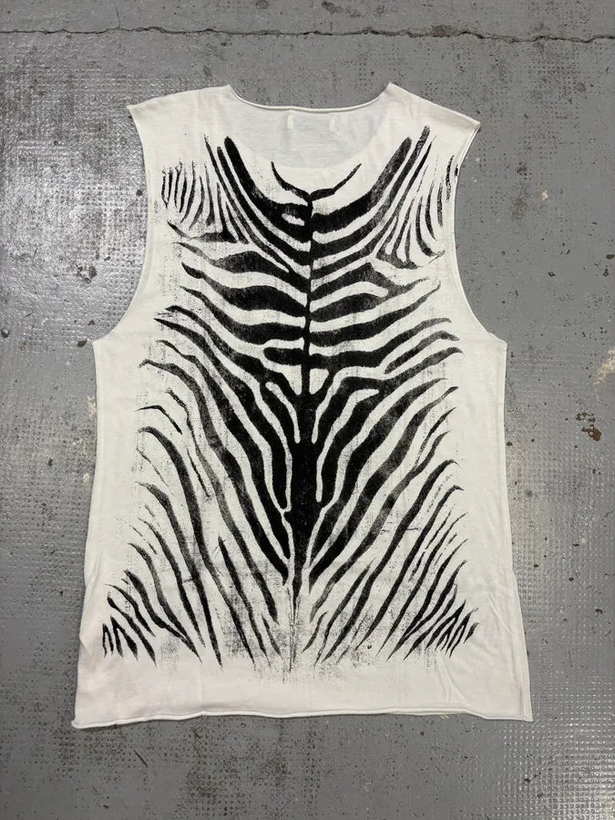 2000s Diesel White & Black Zebra Tank Top RUDDOEs 1