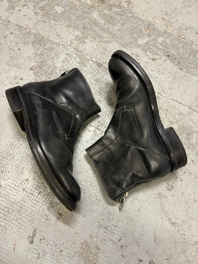 2000s Dior Backzip Black Leather Boots fnJZKzg 5
