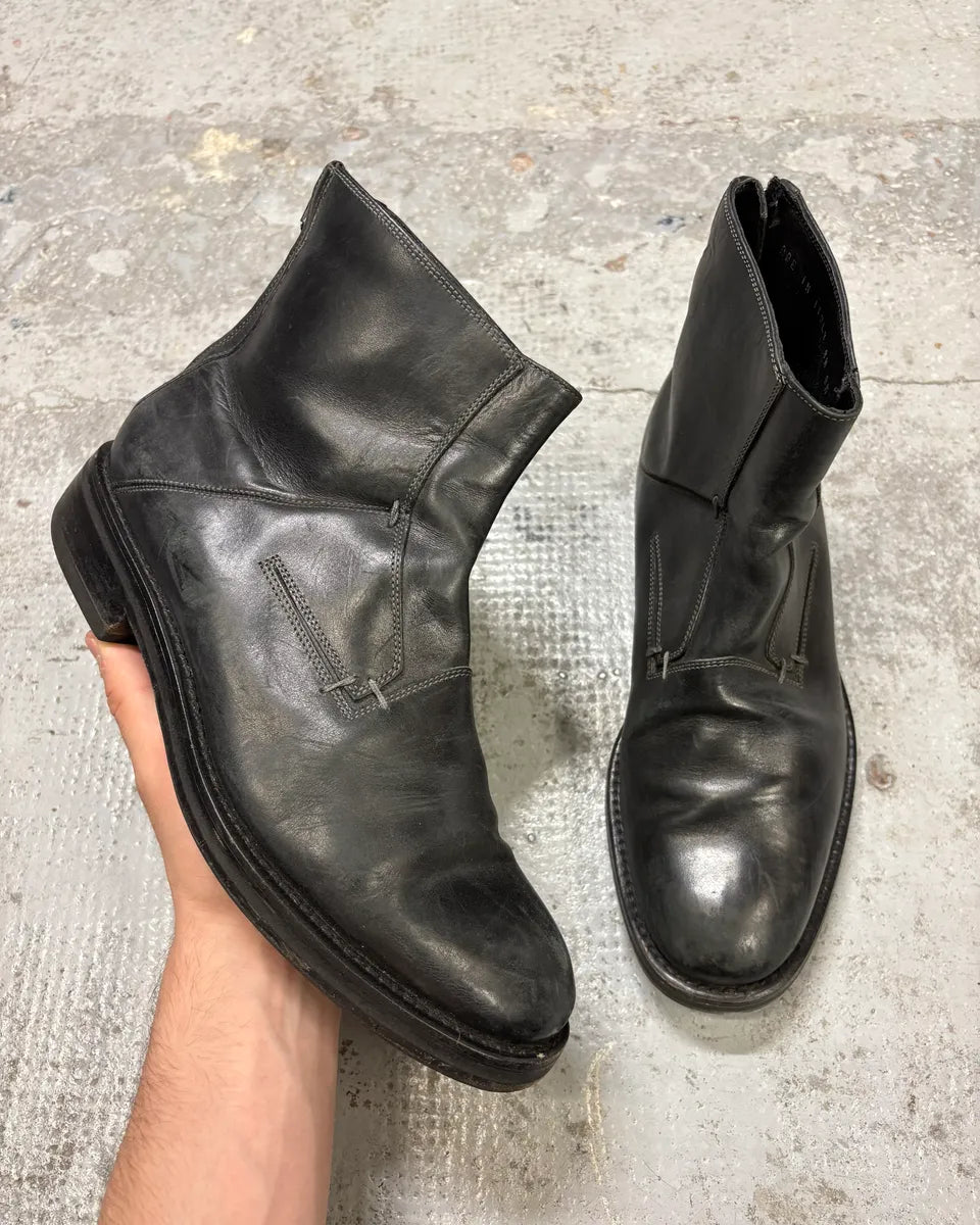 2000s Dior Backzip Black Leather Boots fnJZKzg 0