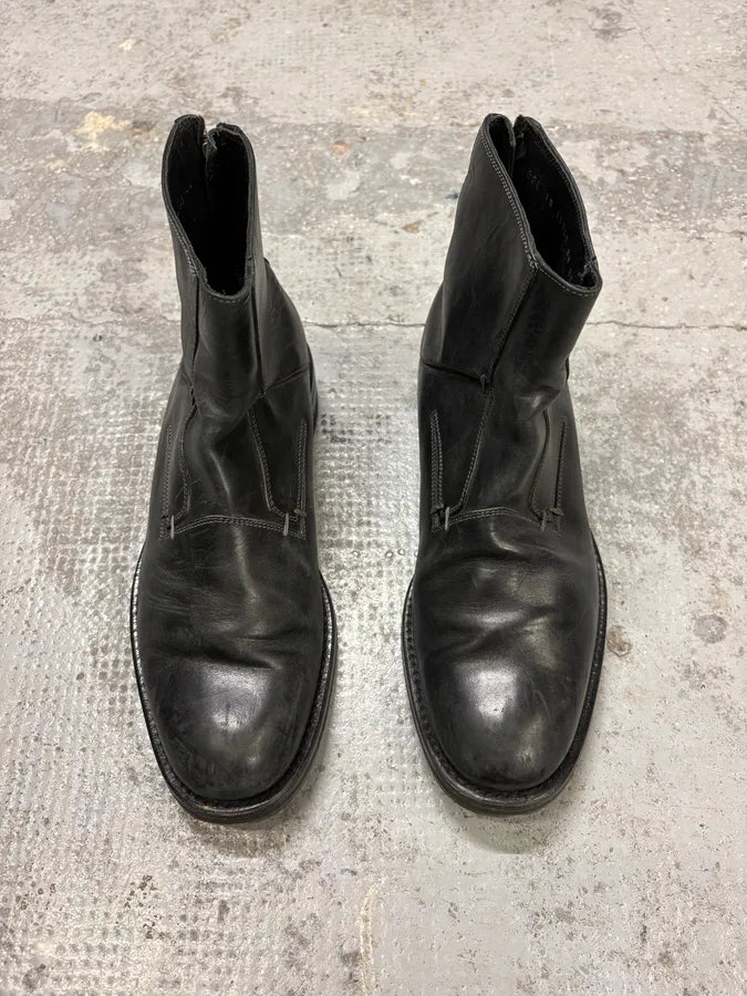 2000s Dior Backzip Black Leather Boots fnJZKzg 1
