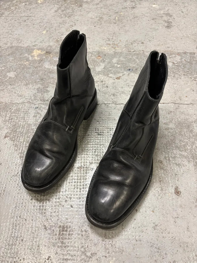 2000s Dior Backzip Black Leather Boots fnJZKzg 2