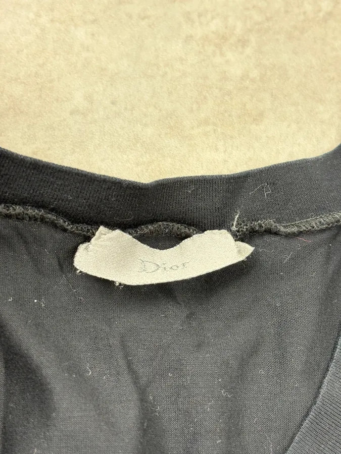 SS2009 Dior Black Classy Stitched V-Neck T-Shirt by Kris Van Assche arfhSQk 6