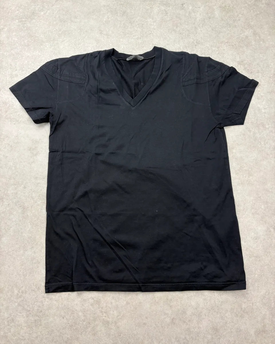 SS2009 Dior Black Classy Stitched V-Neck T-Shirt by Kris Van Assche arfhSQk 0