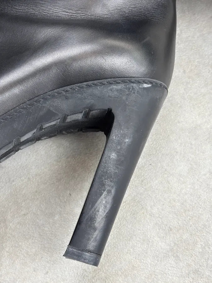 2000s Dior Black Leather Platform Ankle Boots by John Galliano CCuXgXJ 20