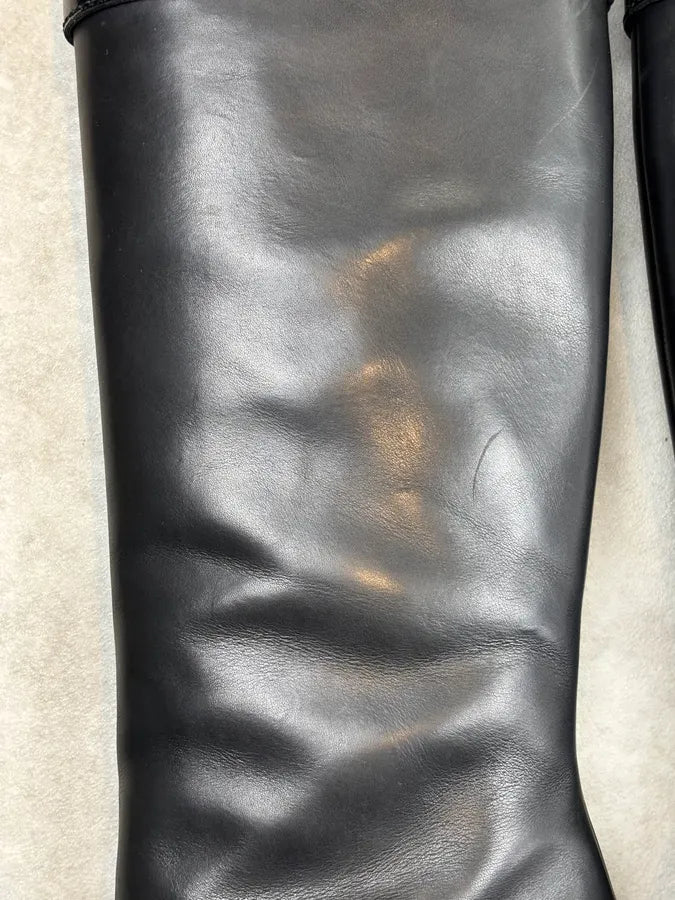2000s Dior Black Leather Platform Ankle Boots by John Galliano CCuXgXJ 23
