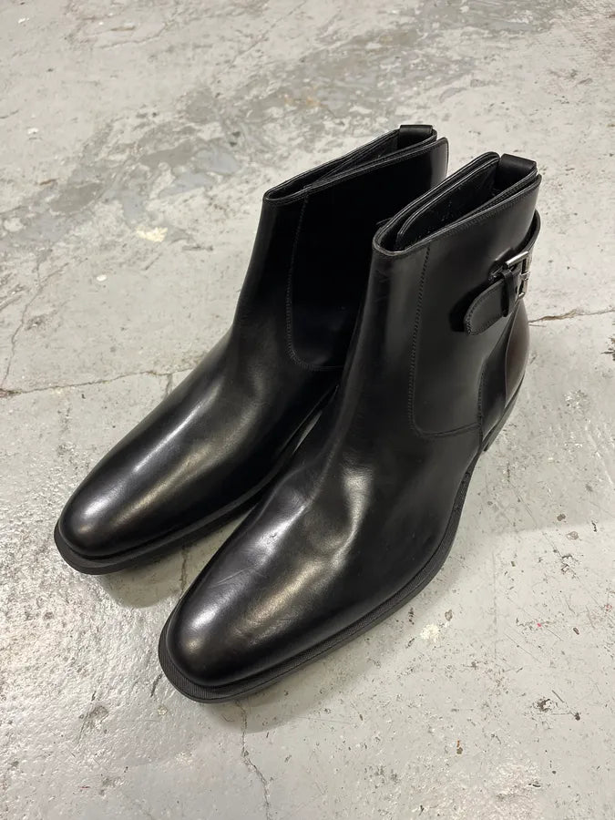 2000s Dior Black Minimalist Leather Boots benJSEf 3