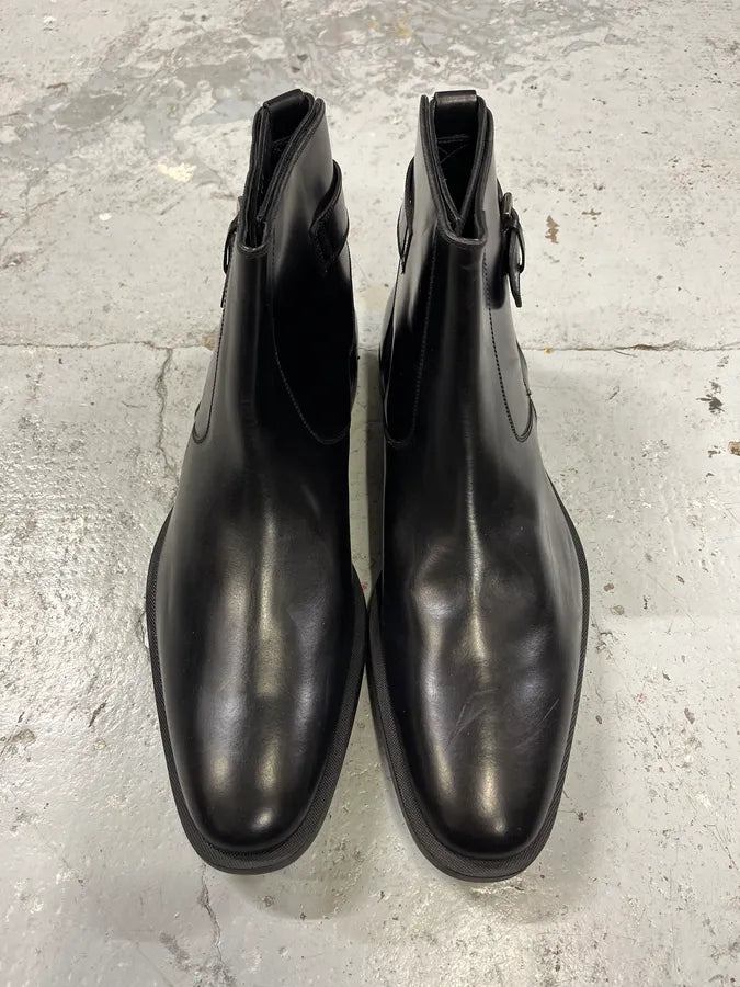 2000s Dior Black Minimalist Leather Boots benJSEf 4