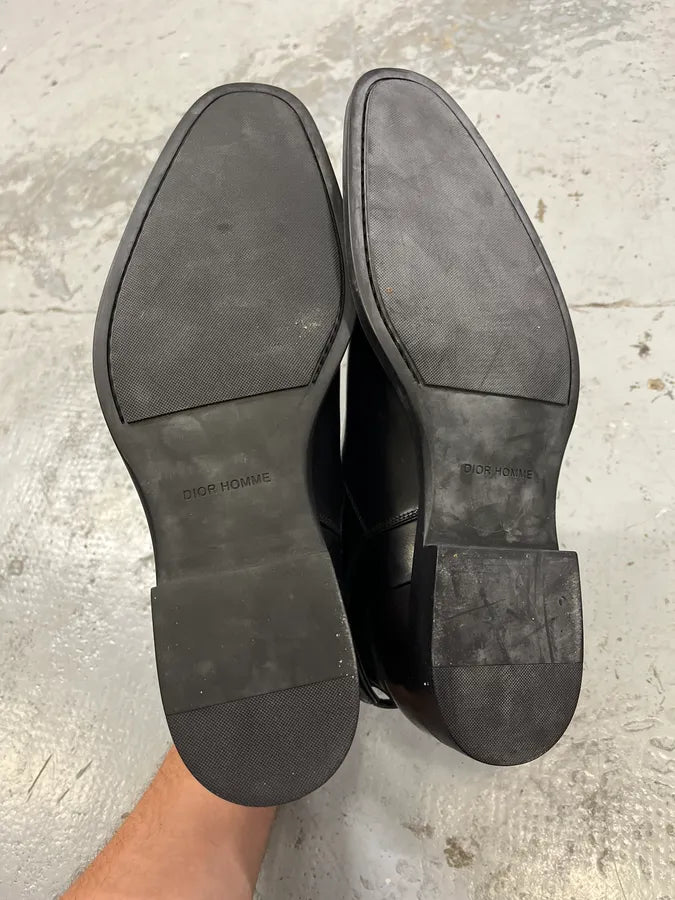 2000s Dior Black Minimalist Leather Boots benJSEf 7