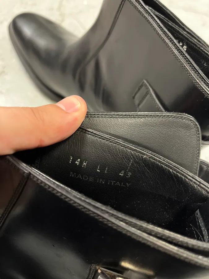 2000s Dior Black Minimalist Leather Boots benJSEf 8