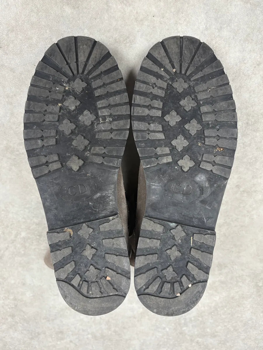 2000s Dior Brown Camel Suede Leather Buckle Boots mluOZtX 4