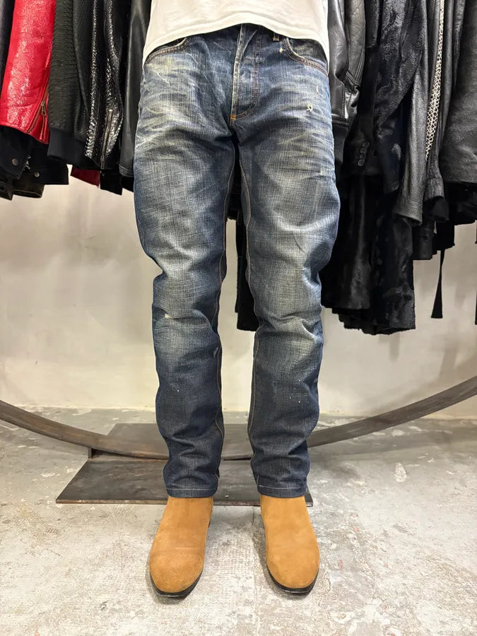 2000s Dior by Hedi Slimane Blue Faded Denim Straight Jeans (M) GynQqzW 1
