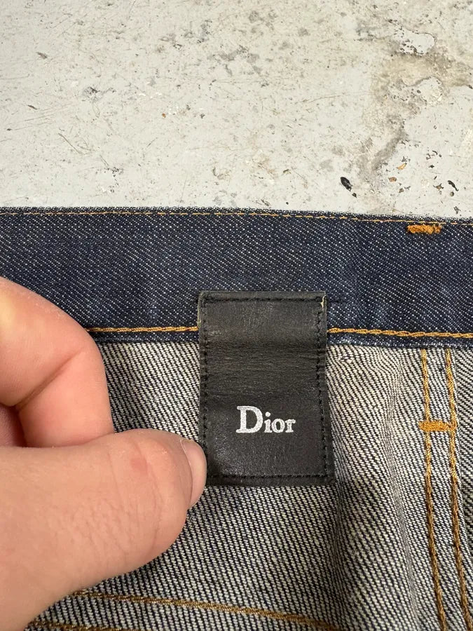 2000s Dior by Hedi Slimane Blue Faded Denim Straight Jeans (M) GynQqzW 10