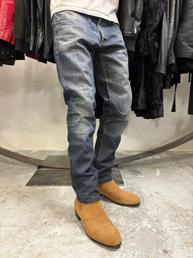 2000s Dior by Hedi Slimane Blue Faded Denim Straight Jeans (M) GynQqzW 2