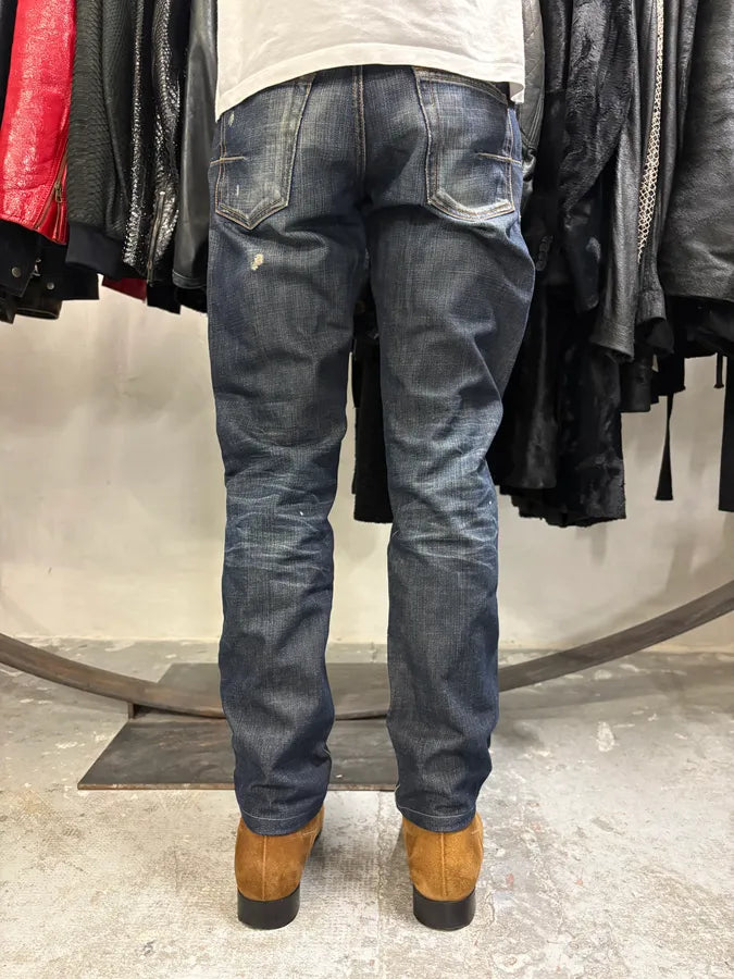 2000s Dior by Hedi Slimane Blue Faded Denim Straight Jeans (M) GynQqzW 3