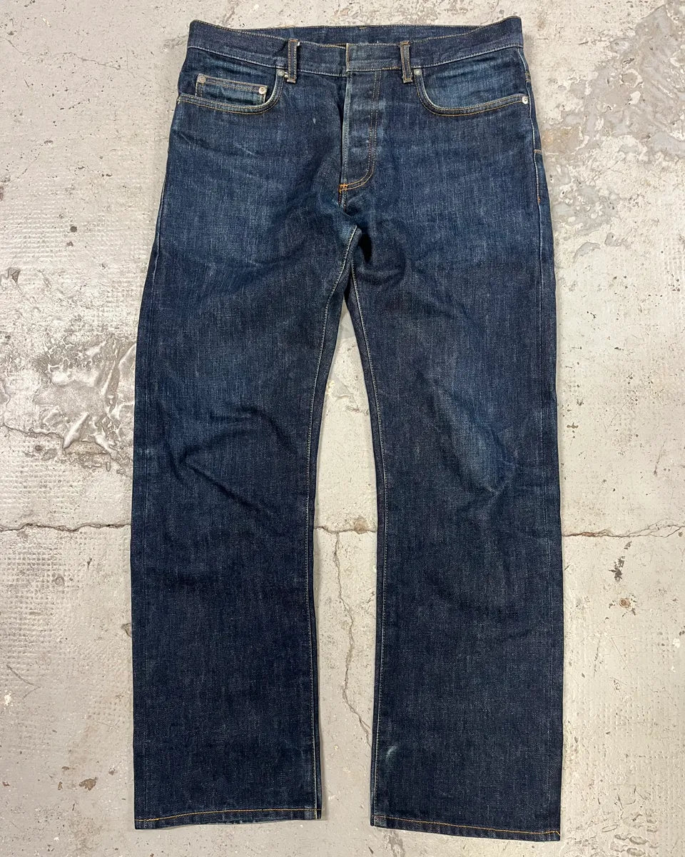 2000s Dior by Hedi Slimane Blue Straight Denim Jeans (M) wlAINbU 0