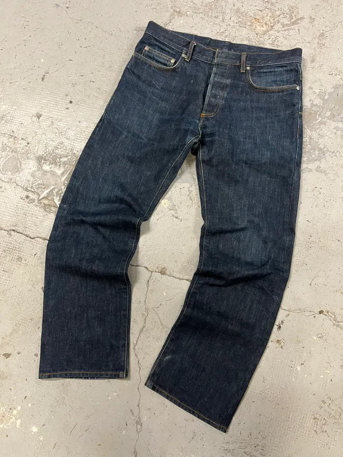 2000s Dior by Hedi Slimane Blue Straight Denim Jeans (M) wlAINbU 4