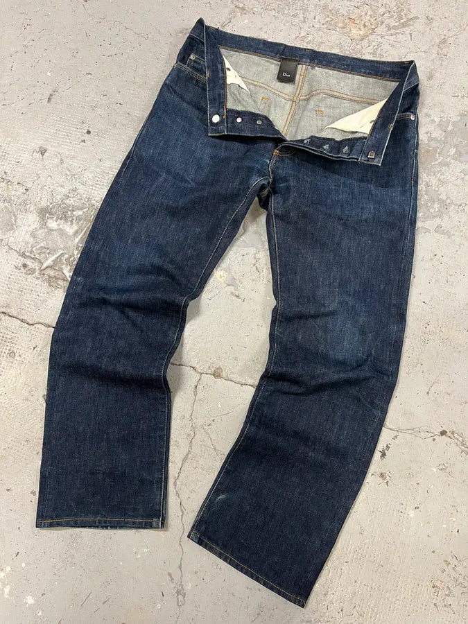 2000s Dior by Hedi Slimane Blue Straight Denim Jeans (M) wlAINbU 5