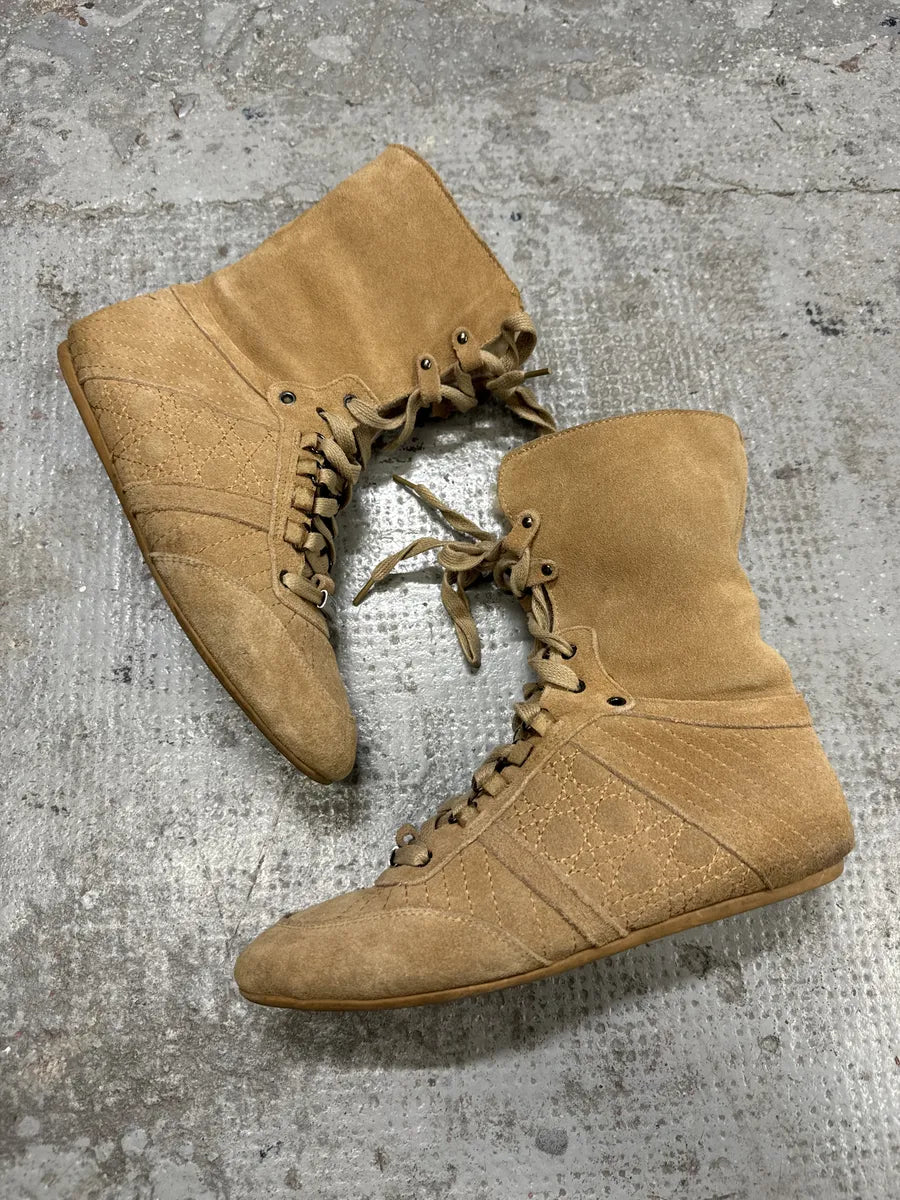2000s Dior Camel High Boxing Fur Shoes (37eu/us5) eMDebic 2