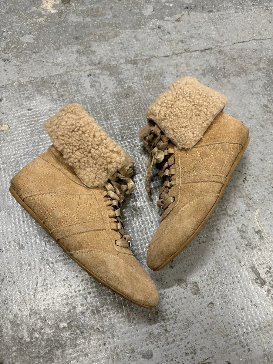 2000s Dior Camel High Boxing Fur Shoes (37eu/us5) eMDebic 6