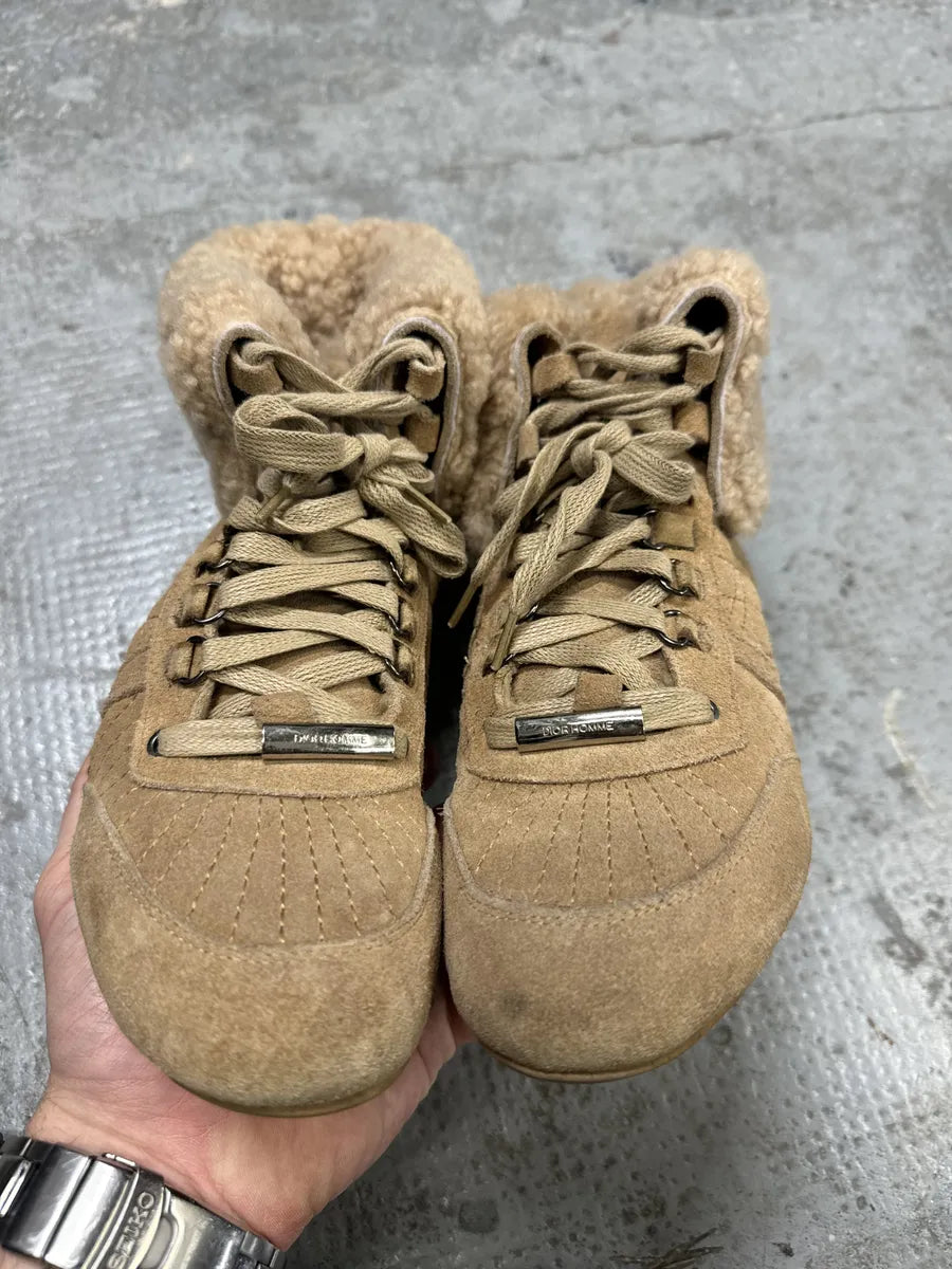 2000s Dior Camel High Boxing Fur Shoes (37eu/us5) eMDebic 7