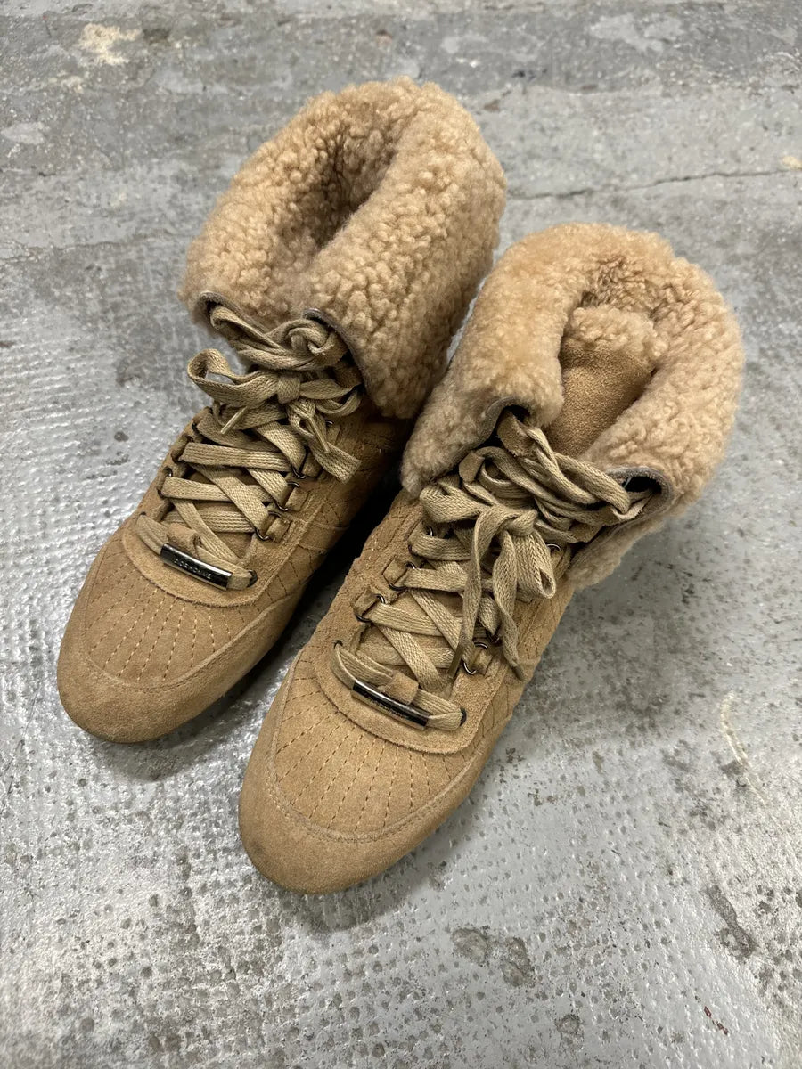 2000s Dior Camel High Boxing Fur Shoes (37eu/us5) eMDebic 8