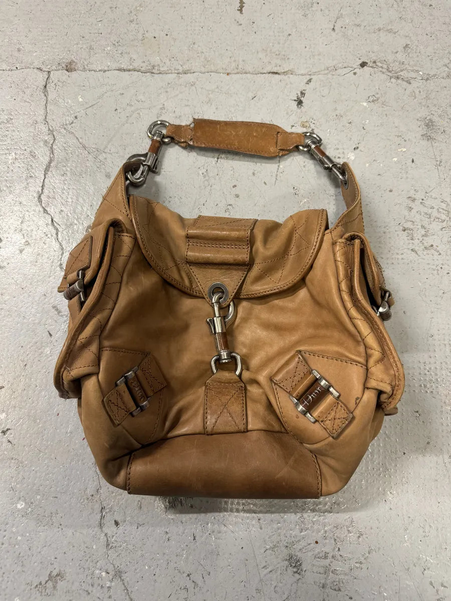 2000s Dior Camel Leather Hobo Cabas Handle Bag (OS) UcpRQbW 0