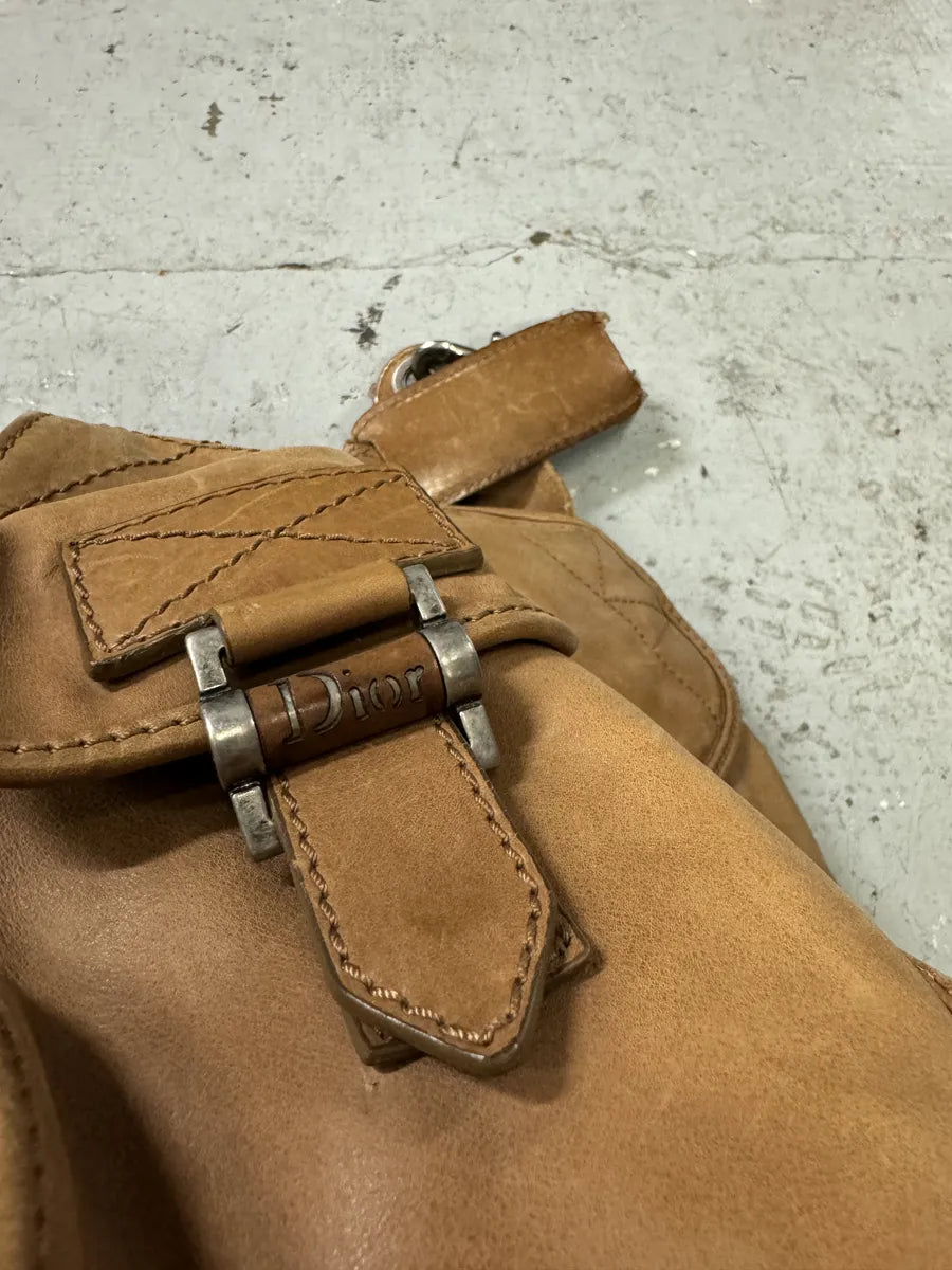 2000s Dior Camel Leather Hobo Cabas Handle Bag (OS) UcpRQbW 11